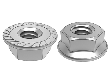 ASME B18.2.2.12 Hexagon LABIUM nuces cum spline dentibus (cum dentibus non-praetermissis)