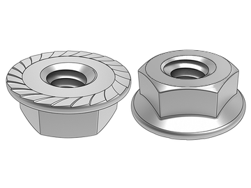 ASME B18.16.4.1 Hexagon Flange Nut (cum dentibus non-lapsus)