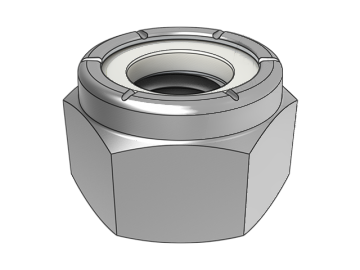 ASME B18.16.6.1 Alba nylon infixa anti-solvens hexagonum nucis